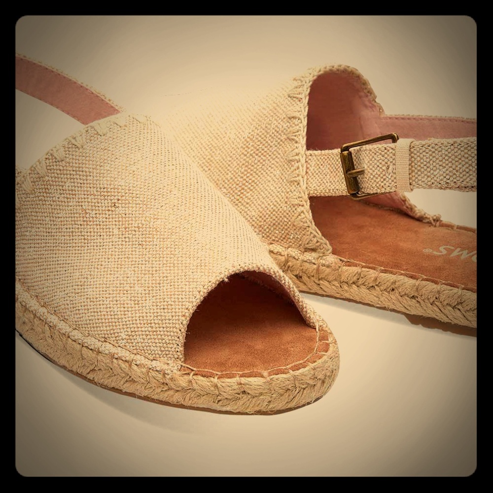 Clara TOMS Natural Metallic Linen